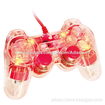 Wired PC USB Game Joystick, with Double Shock, LED Light, Fashionable, Various Colors Available